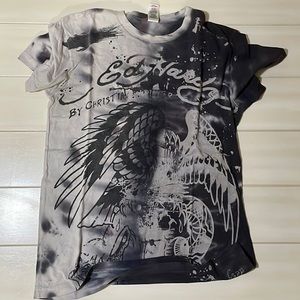 Ed Hardy Vintage Mens Hollywoods Printed Crewneck Graphic T-Shirt